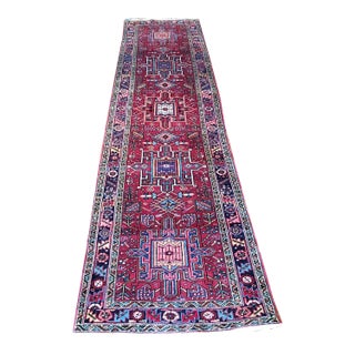 1920s Antique Persian Heriz Hallway Runner Rug - 3' X 13' For Sale