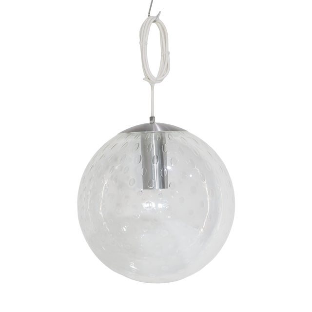 Large Glass Globe Pendant Lamp from from Raak Amsterdam, 1960s For Sale