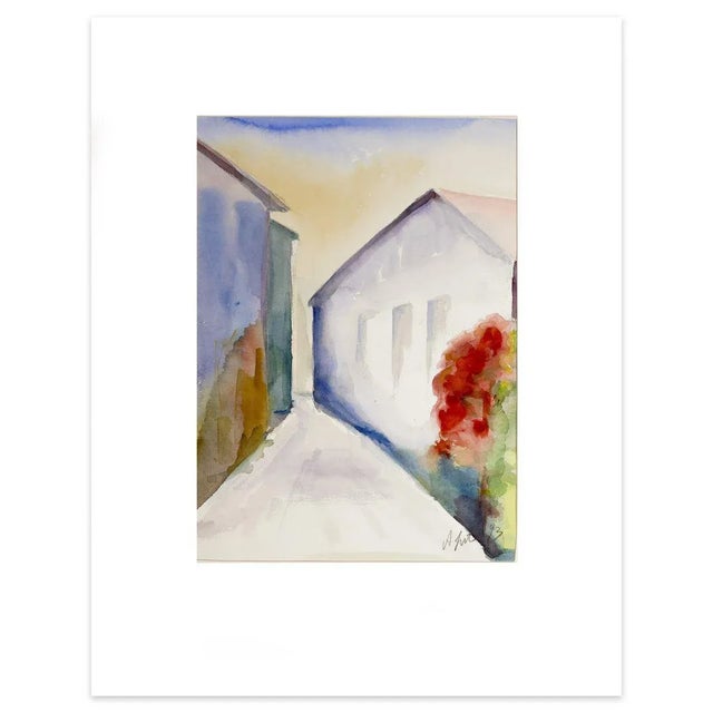 Narrow Alley is an original watercolor on paper, realized in 1993 by Armin Guther. In excellent condition. Including...