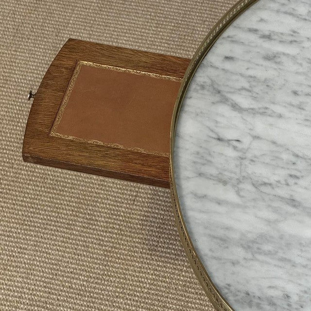 Antique French Louis XVI Mahogany Marble Top Bouillotte Table For Sale - Image 14 of 18