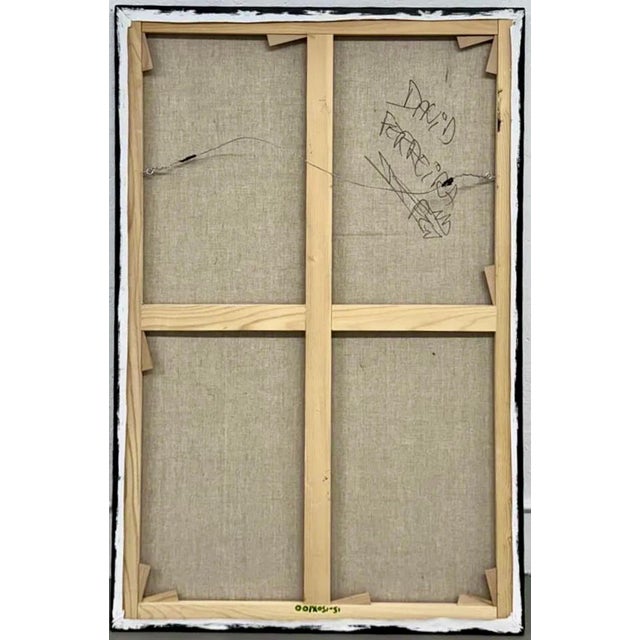 Yellow David Ferreira, Large David Ferreira Whimsical Naive French Contemporary Outsider Painting For Sale - Image 8 of 8