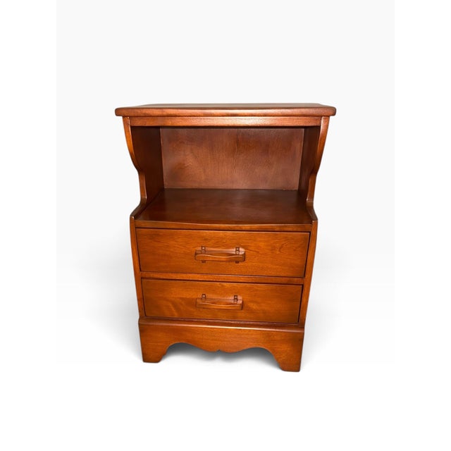 Bring authentic American craftsmanship into your home with this beautiful, fully restored vintage bedside nightstand....