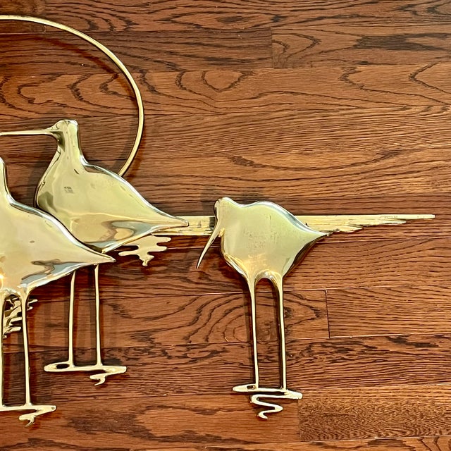 1980 MCM Bijan Bahar Brass Wall Art Sculpture Nantucket Sandpipers or Shorebirds For Sale In New York - Image 6 of 18