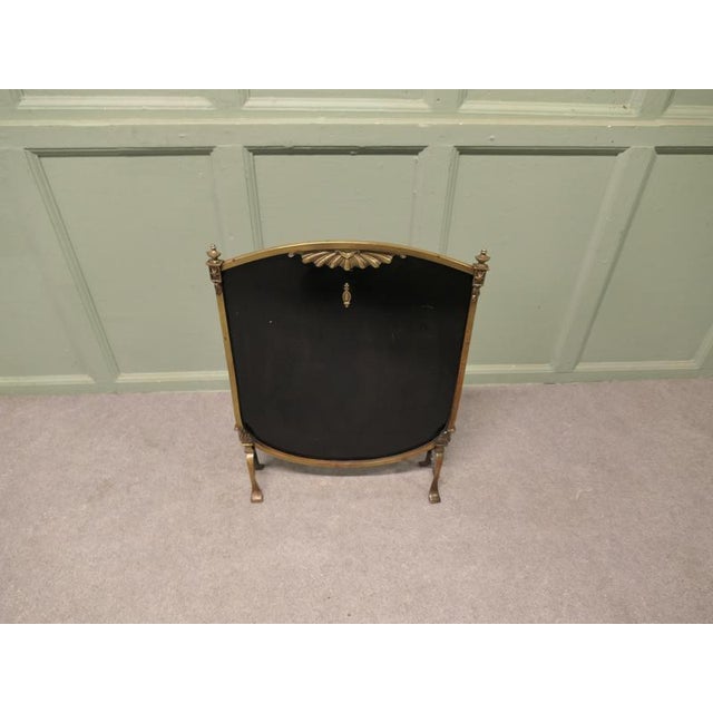 Stylish Art Deco Style Brass and Black Fire Screen This Is a Charming Screen, 1930 For Sale - Image 3 of 7