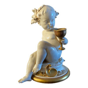 Vintage Giuseppe Cappe Baby Cherub Porcelain Sculpture Statue