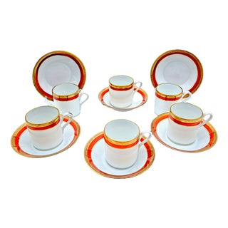 Empire Model Palermo Decor Coffee Cups by Richard Ginori for Doccia Manufactory, 1980s, Set of 6 For Sale