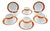 Empire Model Palermo Decor Coffee Cups by Richard Ginori for Doccia Manufactory, 1980s, Set of 6 For Sale