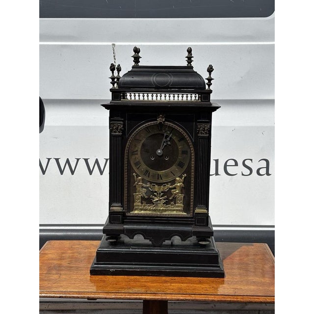 Superb Victorian French Clock On Stand By Japy Frere, Large & Impressive Max sized ;- 60 cms high 36 cms wide 18 cms depth...