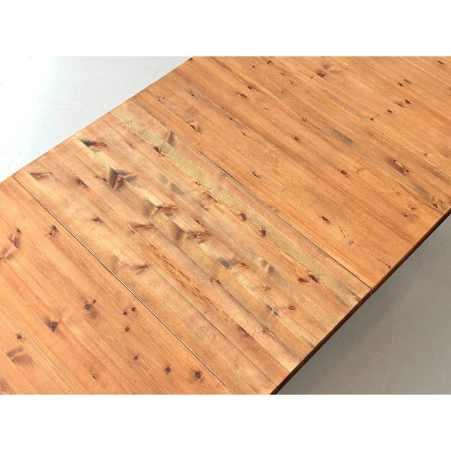 Brown Extendable Dining Table in Pine Wood, 1970s For Sale - Image 8 of 18