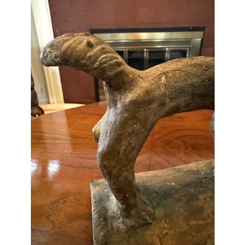 Antique Chinese Terra Cotta Animal Roof Tile on Curved Base For Sale In Minneapolis - Image 6 of 12