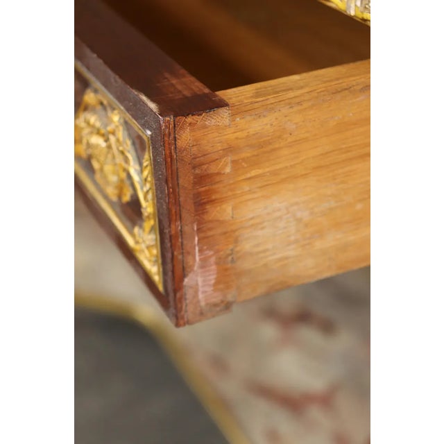 Exceptional 19th Century French Louis XVI Style Marble-Top Console Table With Ormolu Accents For Sale - Image 17 of 18