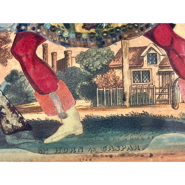 Wood Theatrical Tinsel Print Mr. Horn as Caspar c. 1839 For Sale - Image 7 of 10