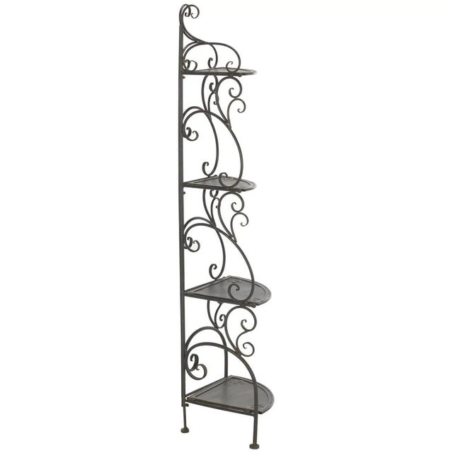 Turuca 4 Tier Corner Shelf - Black Rust For Sale - Image 9 of 11