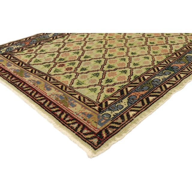 51897 Distressed Vintage Turkish Sivas Rug, 03'05 x 05'03. This hand-knotted wool distressed vintage Turkish Sivas rug...