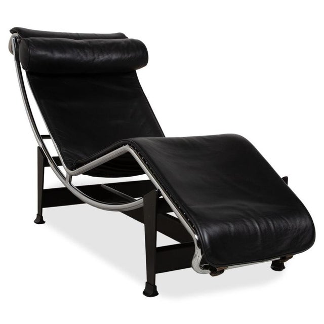 Bauhaus LC 4 Chaise Lounge in Black Leather by Le Corbusier for Cassina For Sale - Image 16 of 16