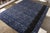 Mid-Century Modern Rug & Kilim’s Scandinavian Style Rug in All Over Blue, Black Geometric Pattern For Sale - Image 3 of 9