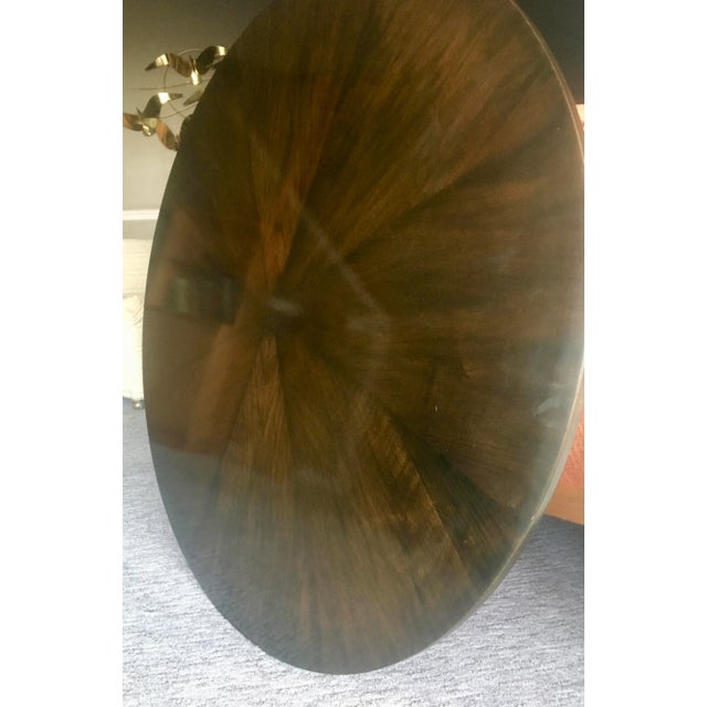 Brown Mid 20th Century Widdicomb Walnut Table With Copper Pedestal For Sale - Image 8 of 9