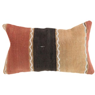 Orange Stripes Rectangle Kilim Pillow For Sale