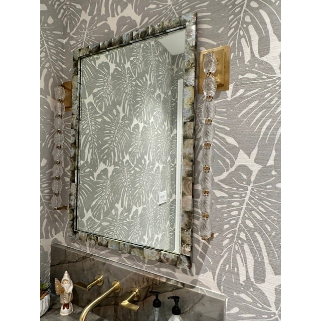 Made Goods Sidney Mirror in Silver Mop Shell 26" X 38" For Sale - Image 17 of 17