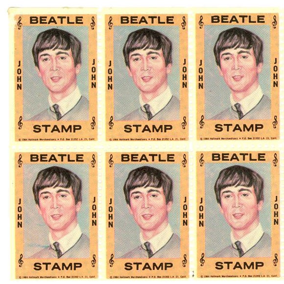 John Lennon Beatles Stamp Set 20 Stamps Chairish