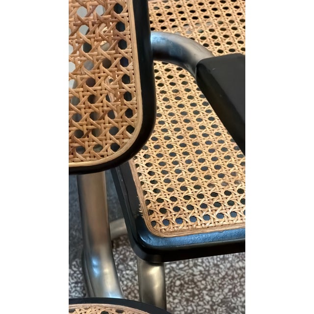 Model S64 Dining Chair with Woven Cane and Black Wood Frame by Marcel Breuer for Thonet, 1999, Set of 4 For Sale - Image 18 of 18