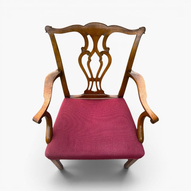 Saybolt Cleland Inc. Vintage Saybolt & Cleland Chippendale Mahogany "Devon" Armchair For Sale - Image 4 of 11