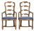 Century Furniture French Country Carved Solid Oak Ladder Back Armchairs, Pair For Sale