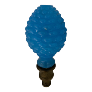 Antique French Hobnail Blue Opaline Newel Post Finial