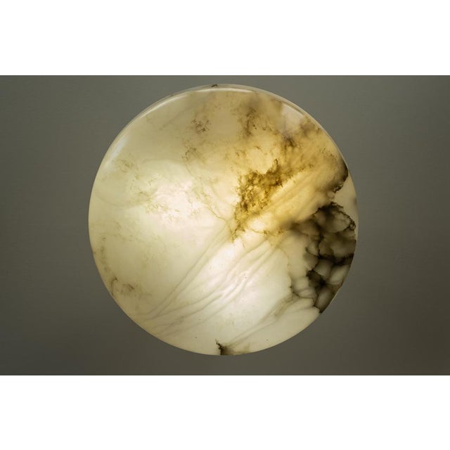1920s Art Deco Alabaster and Brass Pendant Light, Germany, 1920s For Sale - Image 5 of 18