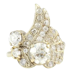 1950s 1.20 Carat Diamond Cocktail Ring Size 5.75
