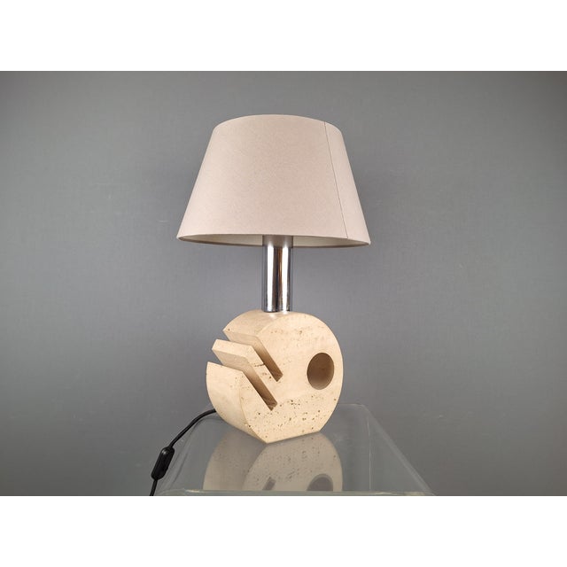 Travertine Table Lamp, Italy, 1970s For Sale - Image 6 of 7