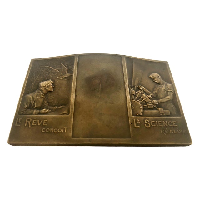 Metal Dawn of Aviation “Navigation Aerienne” Commemorative Triptych Medal, by Pierre-Alexandre Morlon For Sale - Image 7 of 8