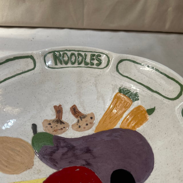 Italian Large 1970s Ceramic Italian Style Pasta Serving Bowl For Sale - Image 3 of 8