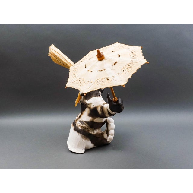 Mid 20th Century Andrew Rodriguez Luguna Pueblo New Mexico 2000 "You Know Who" Pottery Sculpture For Sale - Image 5 of 9