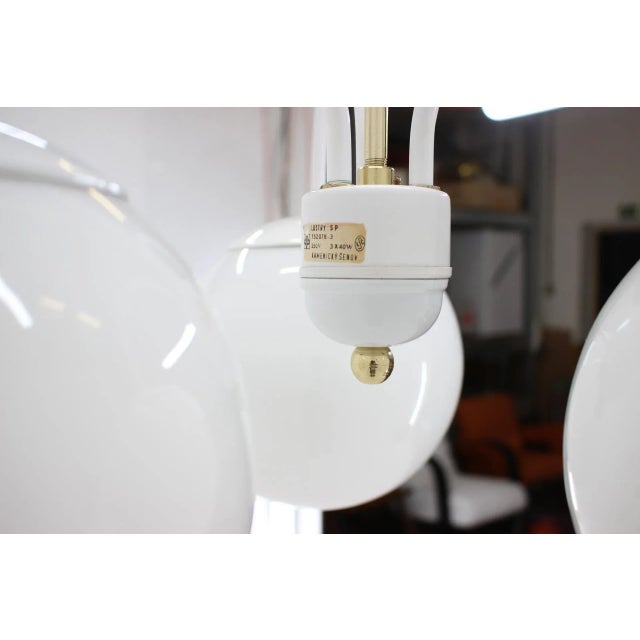 Mid-Century Modern Mid-Century White Chandelier from Kamenický Šenov, 1970s For Sale - Image 3 of 11