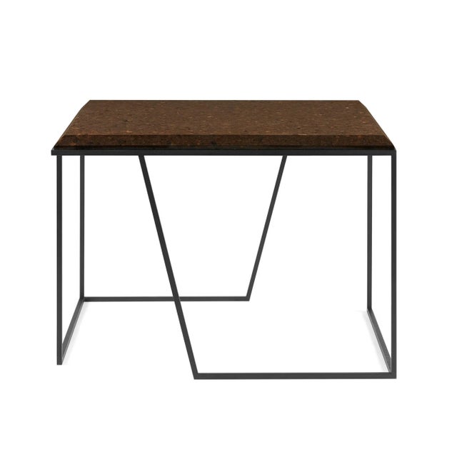 Contemporary Grão #2 Coffee Table in Dark Cork with Black Legs by Mendes Macedo for Galula For Sale - Image 3 of 5