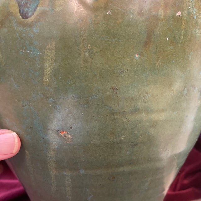 Pair of 1940s AR Cole Nc Spider Floor Vases Studio Art Pottery Drip Glaze 3 Handle For Sale - Image 12 of 12