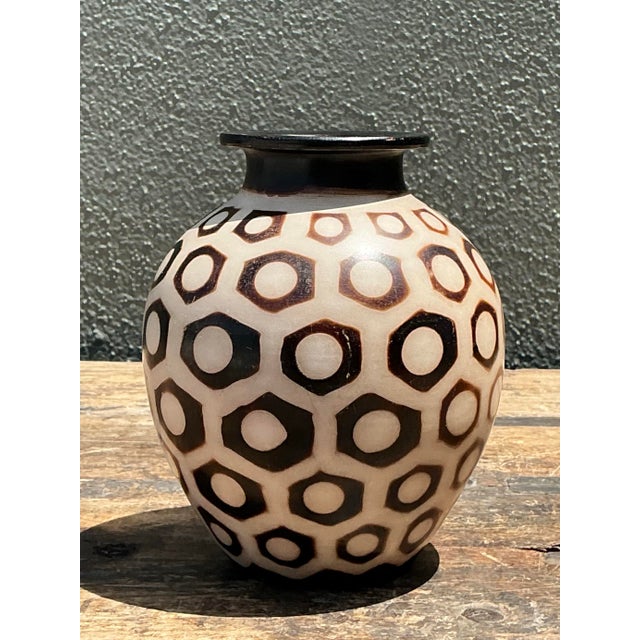 Vintage Hexagon Bubble Vase For Sale - Image 12 of 12