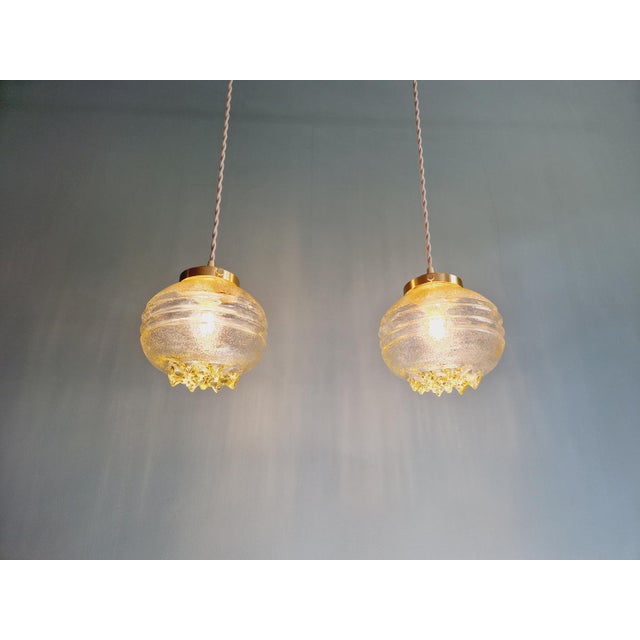 Space Age Pendant Light in Yellow Transparent Glass, 1960s For Sale - Image 13 of 14