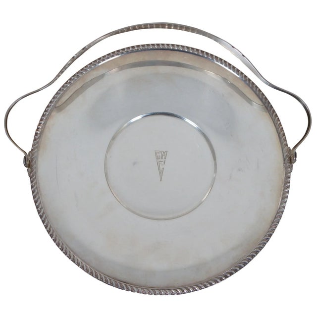 Traditional Antique Poole Silverplate Brides Bridal Basket Handled Tray Plate 1006 For Sale - Image 3 of 13