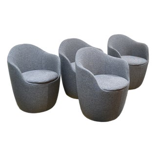 Hlynur Atlason for Design Within Reach Lína Swivel Dining Chairs, Set of Four For Sale