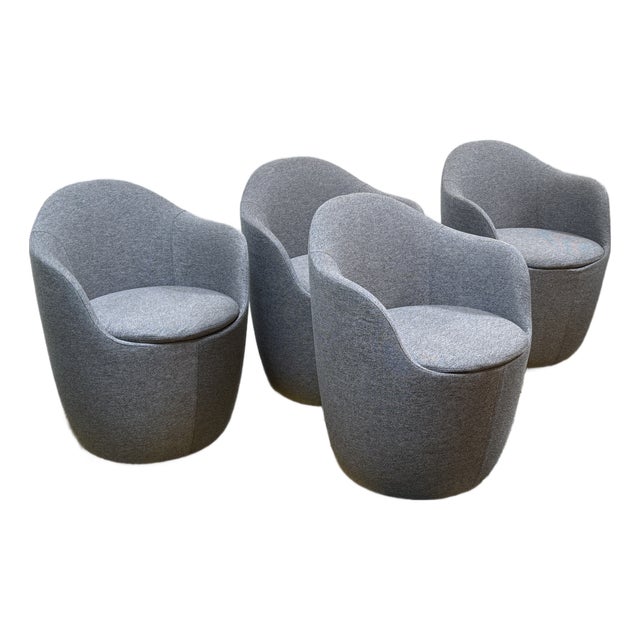 Hlynur Atlason for Design Within Reach Lína Swivel Dining Chairs, Set of Four For Sale