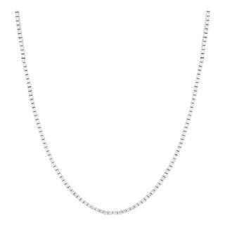 Round 5 Pointer, 4 Ct Diamond Tennis Necklace 14 Karat White Gold , Unisex, 16" For Sale