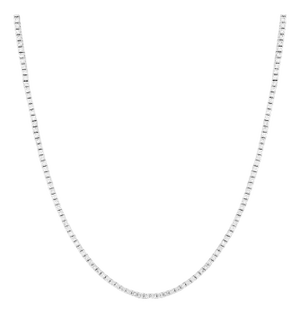 Round 5 Pointer, 4 Ct Diamond Tennis Necklace 14 Karat White Gold , Unisex, 16"