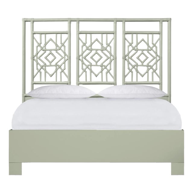 Tulum Platform Bed Queen, Celery Green For Sale