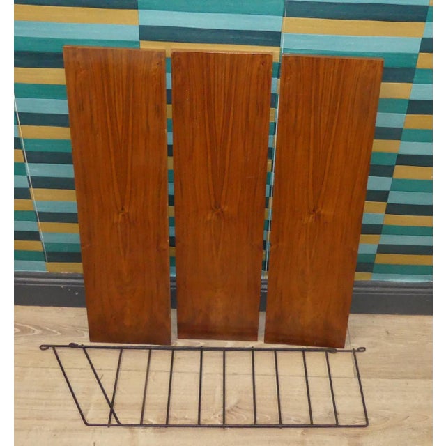Vintage String Shelf in Walnut, 1960s For Sale - Image 11 of 14