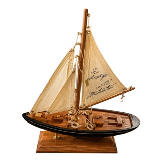 Vintage Wooden Linen Rope Details Henrietta C Mears Quote Sailboat Yacht For Sale