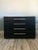 Wood 1950s Raymond Loewy for Mengel Chest of Drawers and Nightstand Set of 2 in Black With Glass Tops For Sale - Image 7 of 11