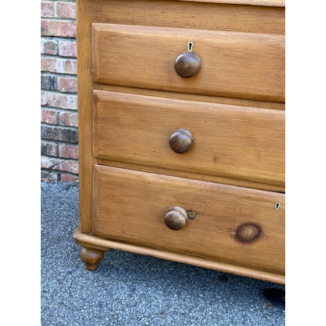 This is a lovely antique pine chest! This piece dates to the 19th century and has lovely patina. The wood has a warm glow,...