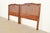 French Provincial Henredon French Provincial Louis XV Carved Walnut and Cane Twin Size Headboards, Pair For Sale - Image 3 of 9
